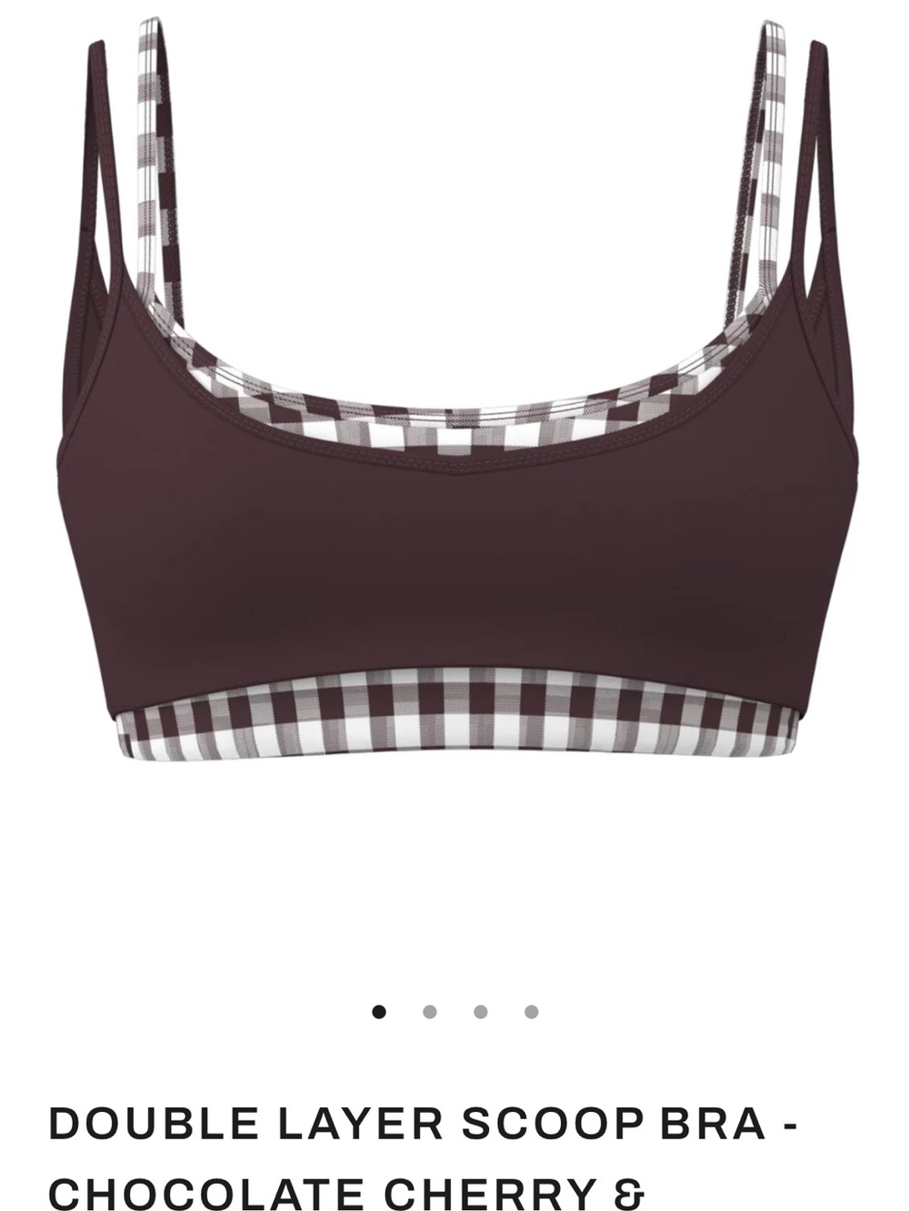 Double-Layer Scoop Bra in Chocolate Cherry Gingham